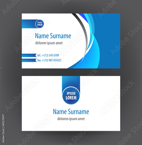Vector professional, designer horizontal personal business card