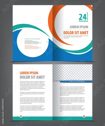 Vector empty bifold brochure template design, print layout