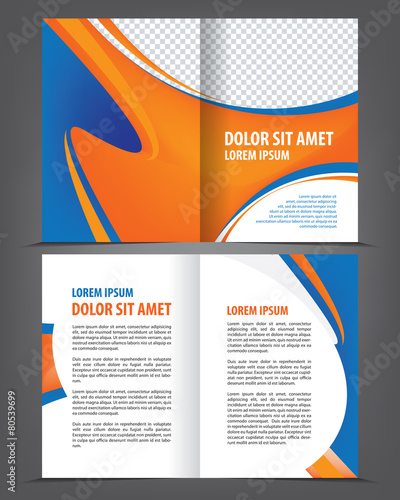 Vector empty bifold brochure template design
