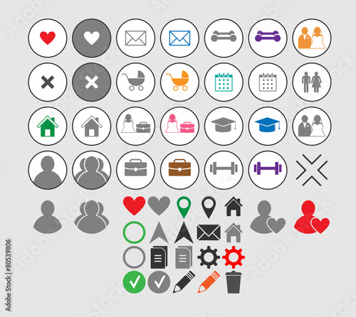 set of icons on personal topics photo