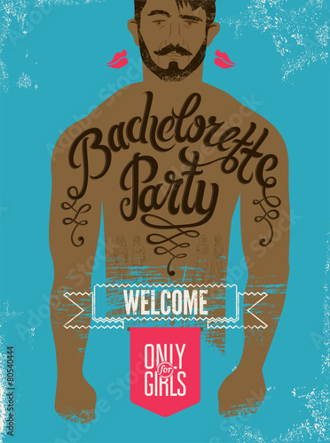 Vector calligraphic poster for bachelorette party.