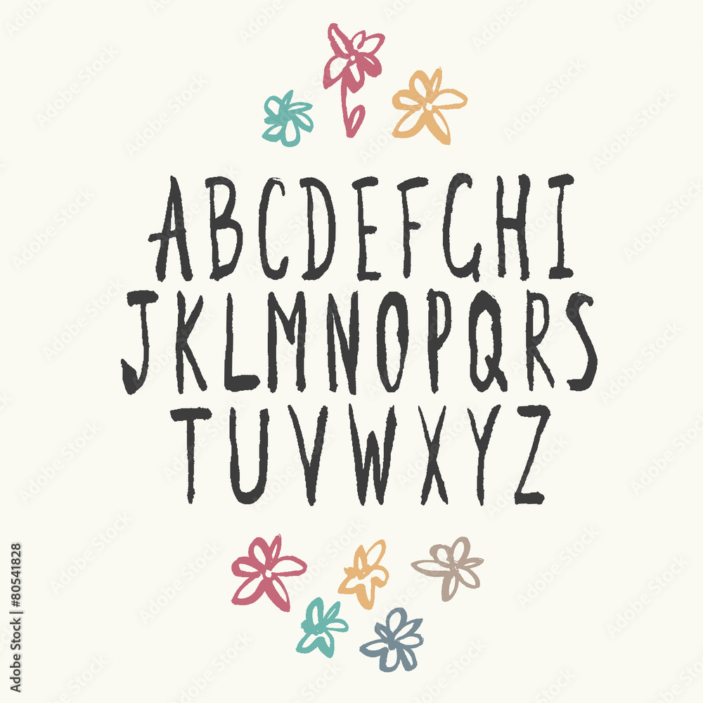 Thin Alphabet Hand-drawn. Thin Alphabet Hand-drawn.