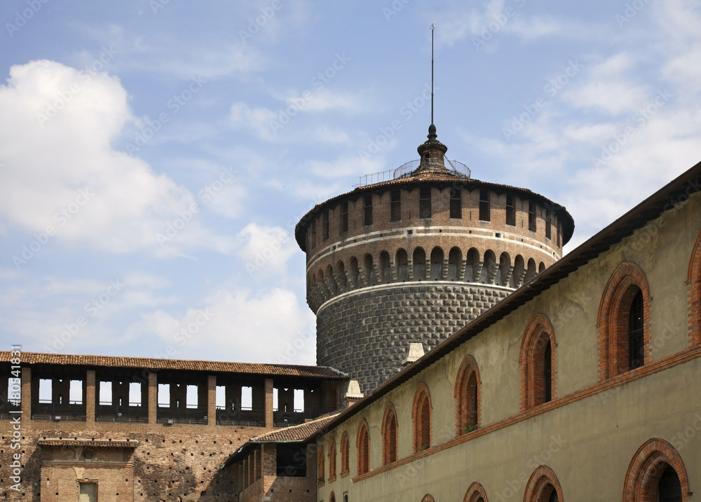 Sforza Castle in Milan. Lombardy. Italy