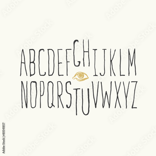 Thin Hipster Alphabet Hand-drawn