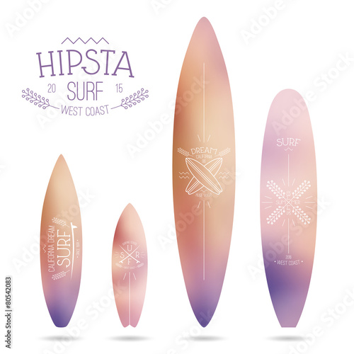 Trendy print on a surfboard