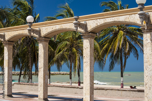 Vista del Malecón en la ciudad de Riohacha en el departamento de la Guajira en Colombia photo