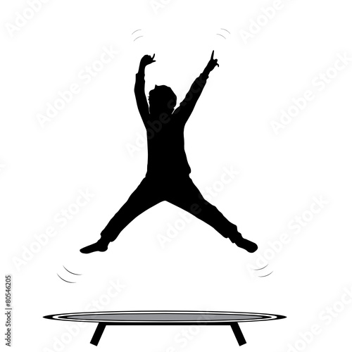 boy jumping trampoline