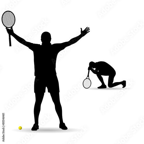winner and loser tennis players