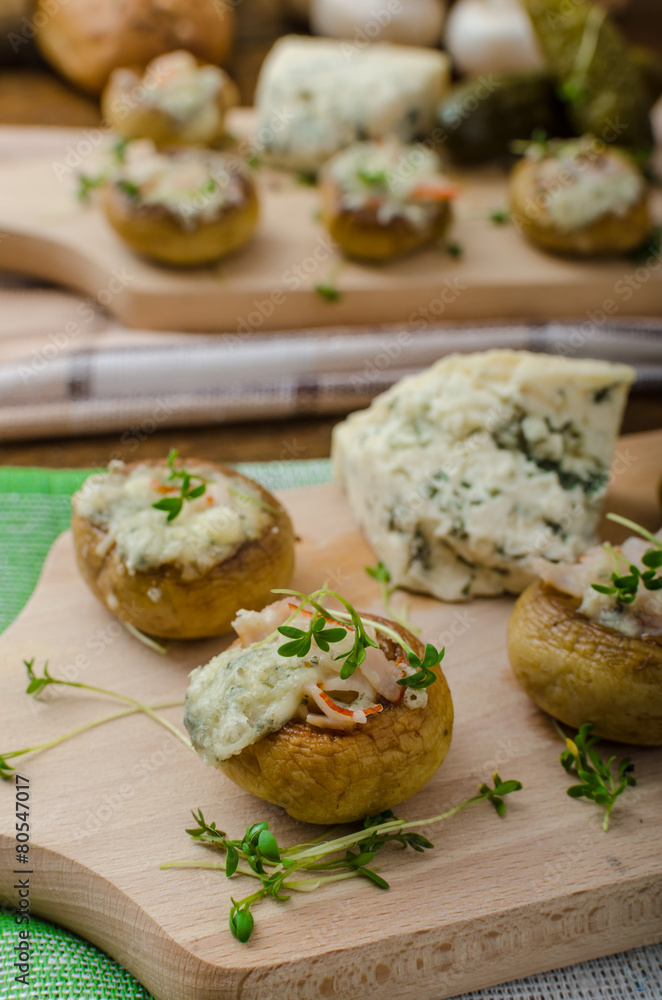 Mushrooms stuffed with cheese Mushrooms stuffed with cheese