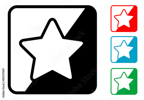 Icono simbolo estrella en varios colores