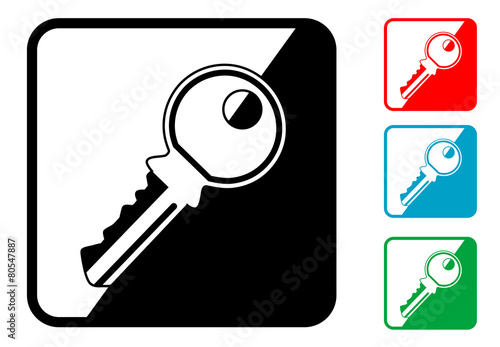 Icono simbolo llave en varios colores