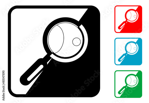 Icono simbolo lupa en varios colores