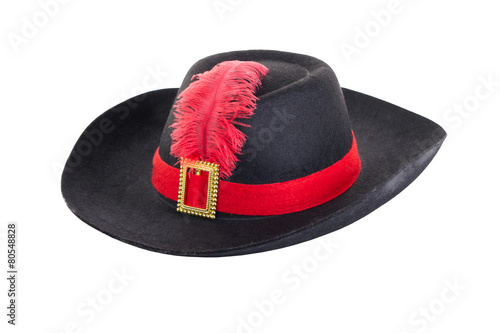 Black hat with feather