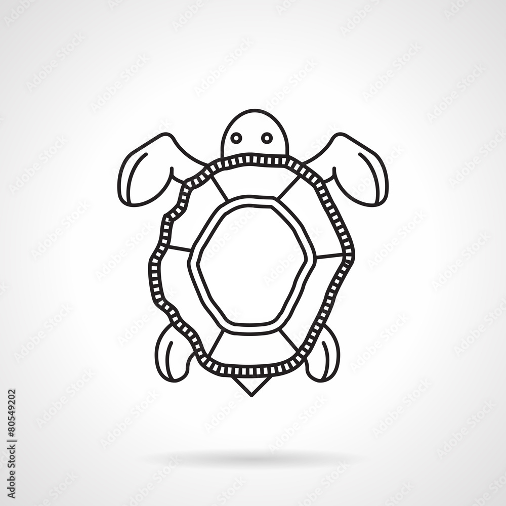 Fototapeta premium Black line vector icon for turtle