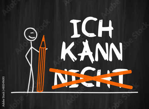 tafel mk mit bleistift ich kann (nicht) I