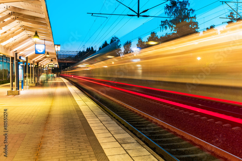 Evening railway station