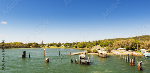 Obraz na plátně Dunwich, main town on Queensland's Stradbroke Island at sunset