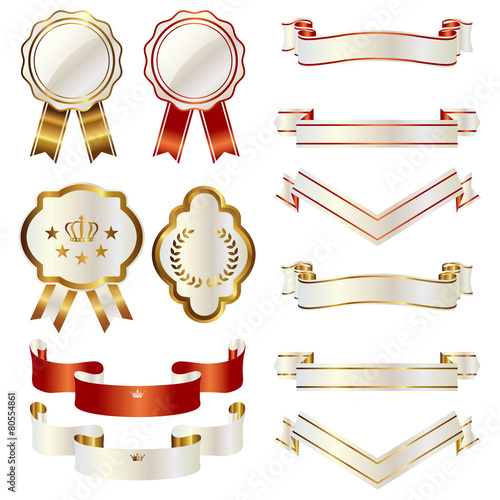 set of ribbon and emblem