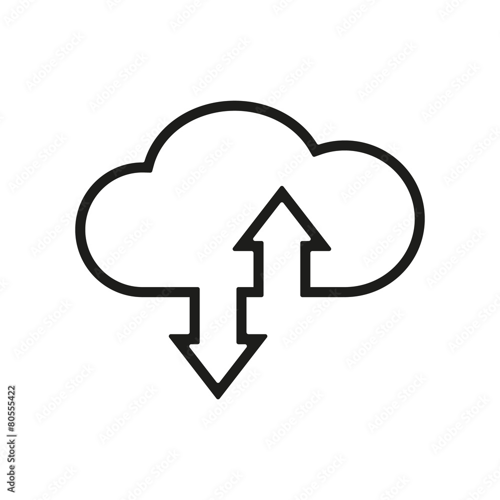 The download and upload to cloud icon The download and upload to cloud icon
