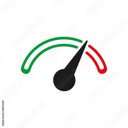 The tachometer, speedometer and indicator icon