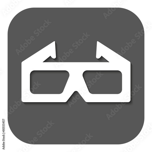 The 3d movie icon. 3D Glasses symbol. Flat