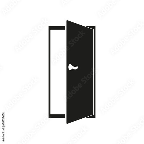 The door icon. Exit and login  symbol. Flat