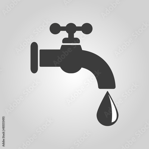 The tap water icon. Water symbol. Flat