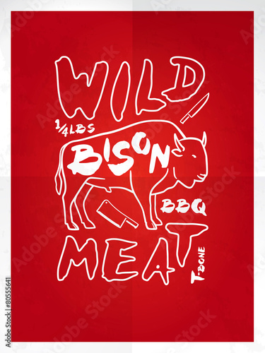 Wild bison meat