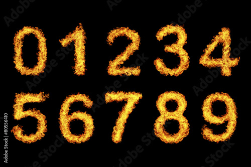 number made from fire