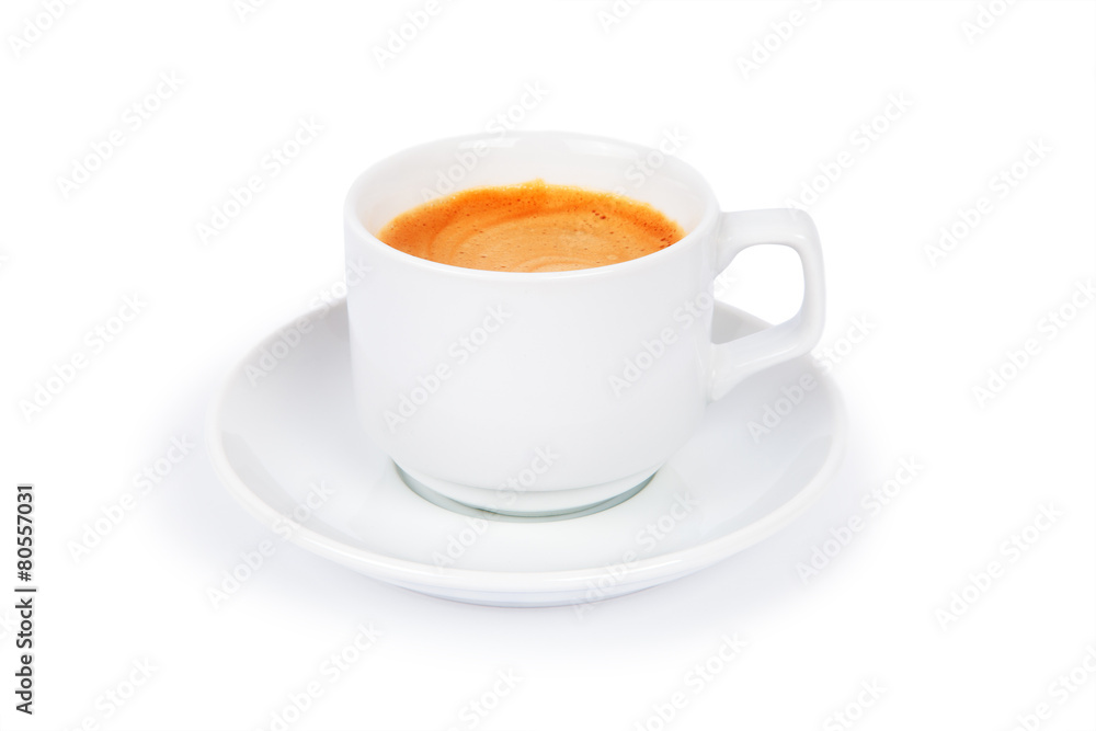Coffee cup and beans on a white background Coffee cup and beans on a white background