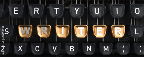 Typewriter with WRITER buttons