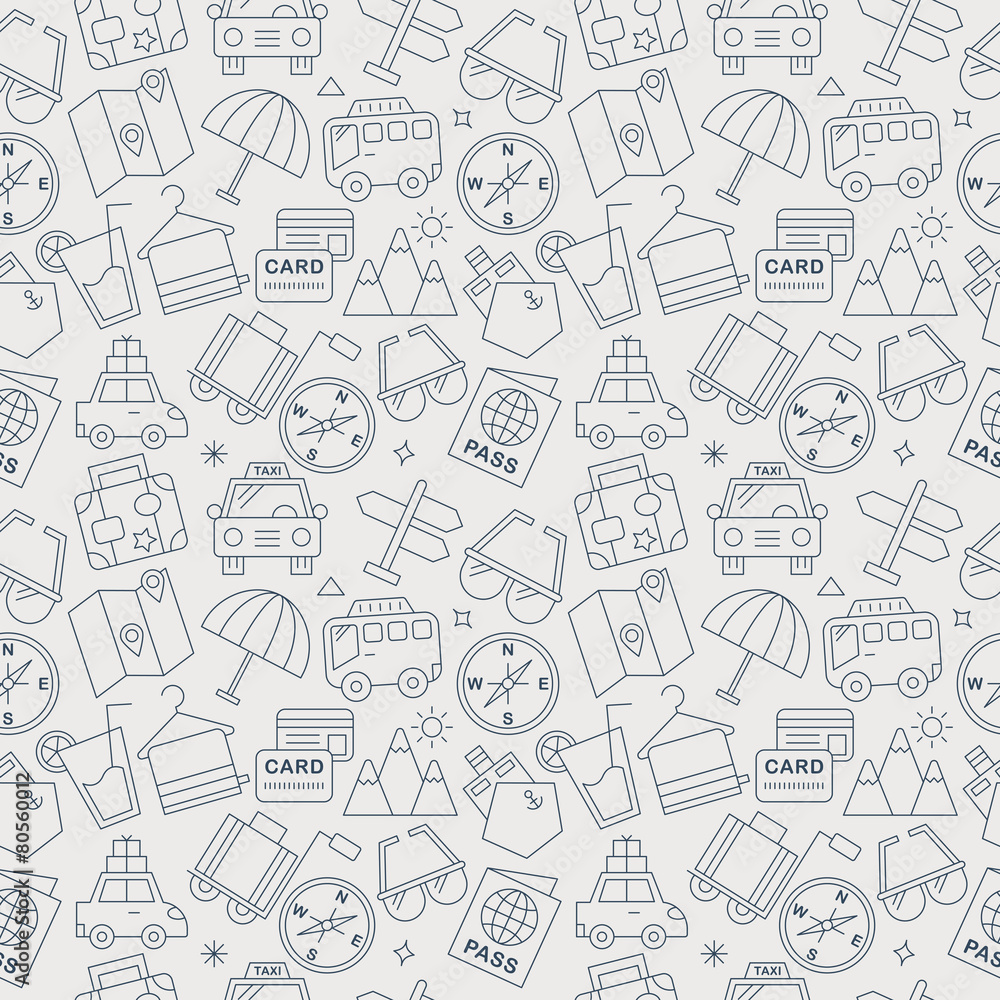 Travel line icon pattern set Travel line icon pattern set
