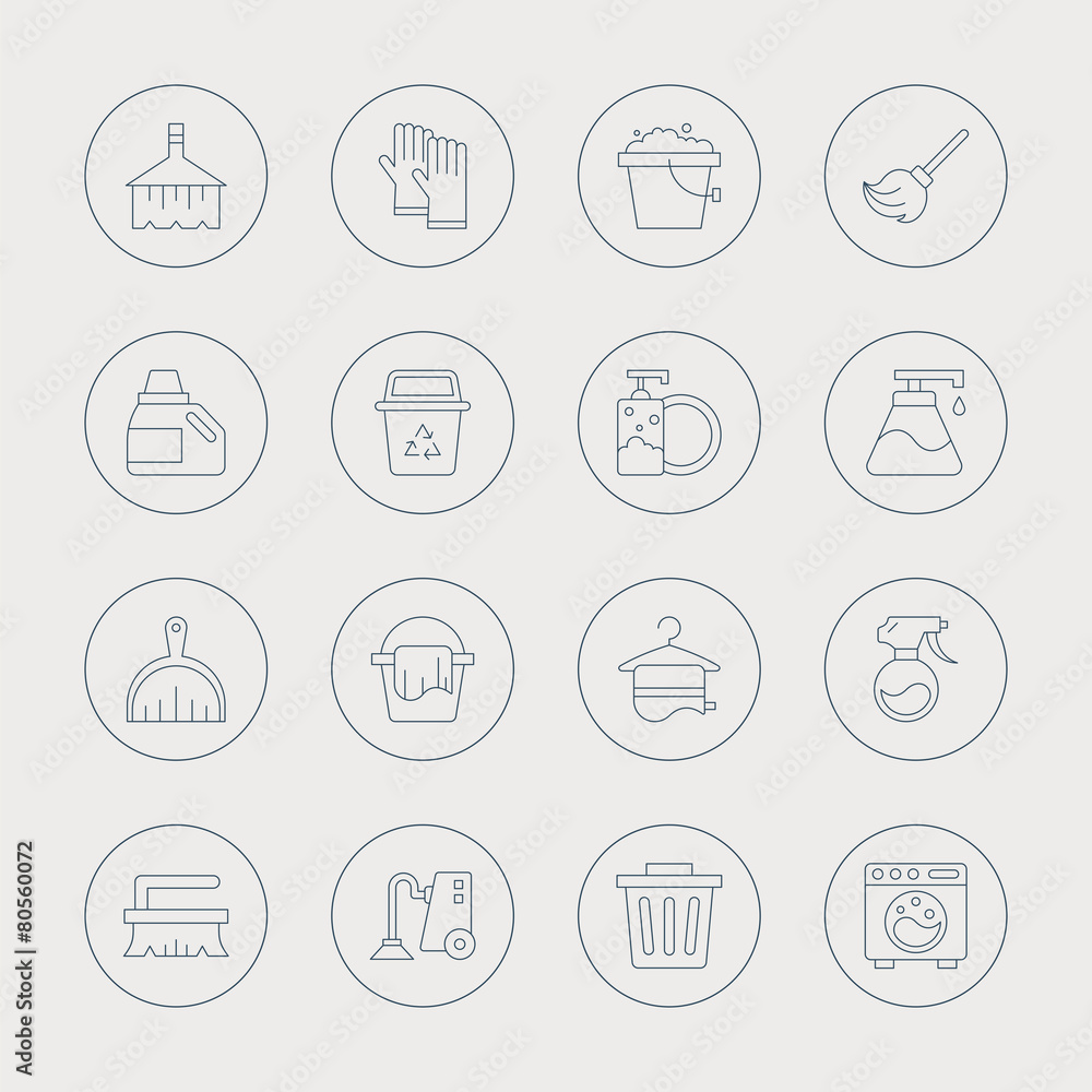 cleaning line icon set cleaning line icon set