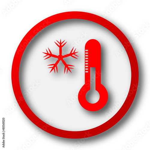 Snowflake with thermometer icon