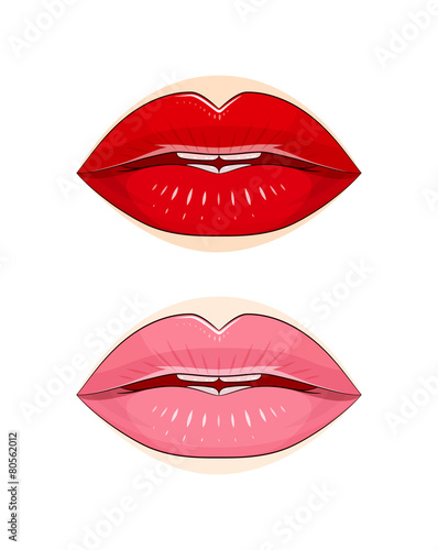 Make-up. Lips with pomade. Lips with pomade. Eps10 vector