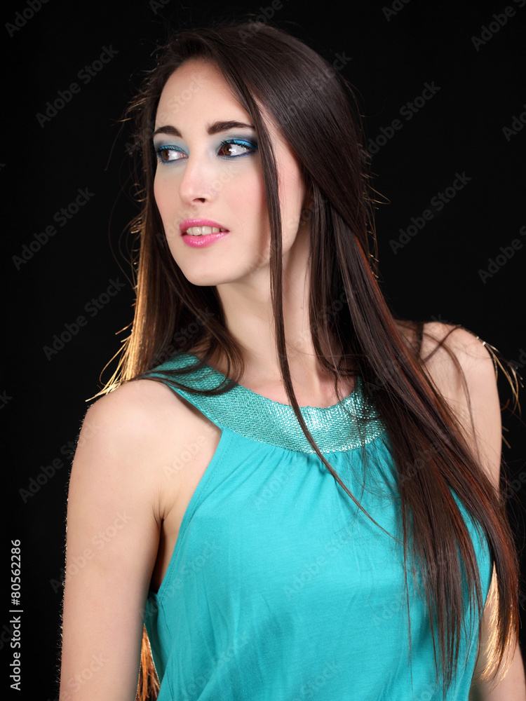 Fototapeta premium Girl portrait with fashion makeup