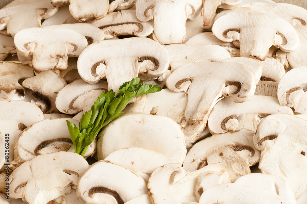 porcini mushrooms sliced and served porcini mushrooms sliced and served
