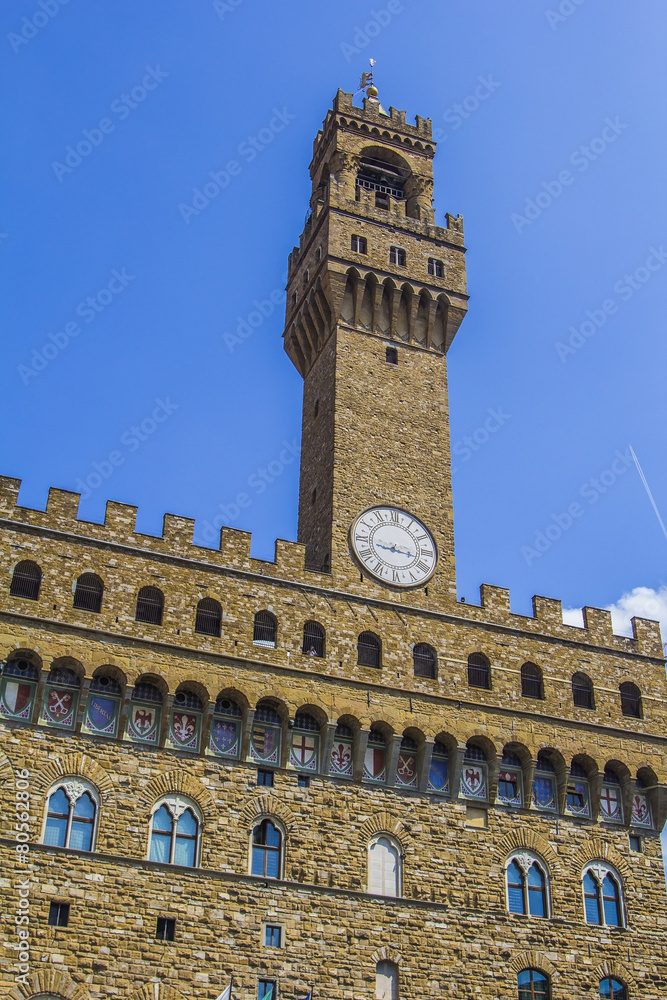 Palazzo Vecchio in Florence in sunny day
