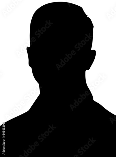 Black silhouette man head account