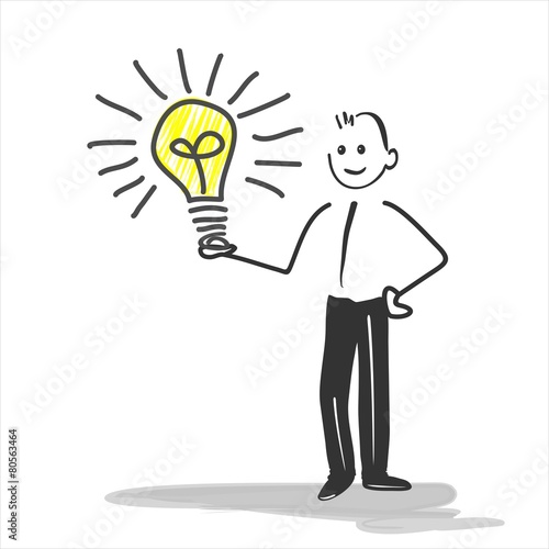 Illustration of a business man presenting an idea - vektor