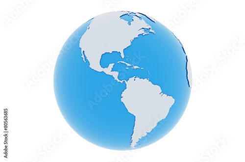 Erde Amerika - hellgrau blau