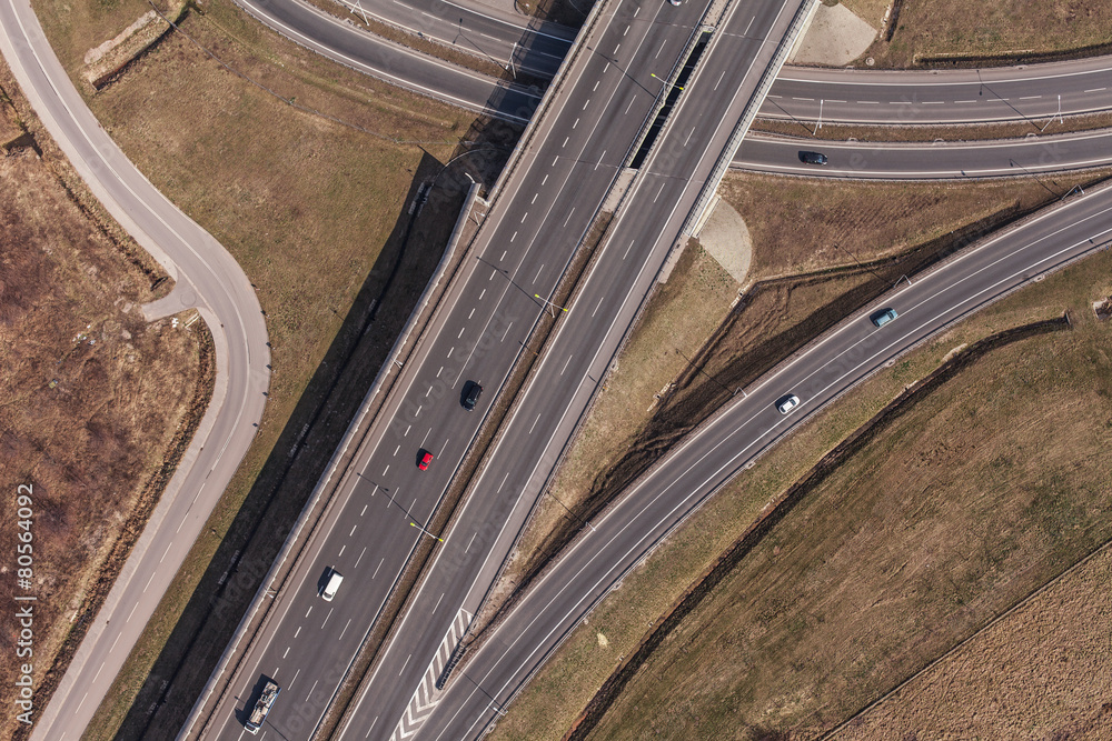 aerial view of highway in Poland aerial view of highway in Poland