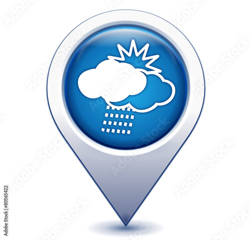 météorologie sur marqueur géolocalisation bleu