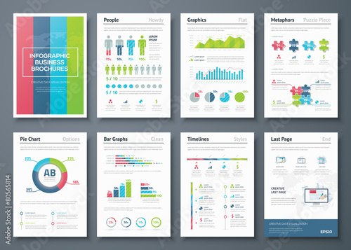 Vector graphics in infographic business brochure illustration photo