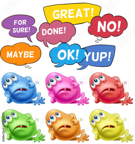 Monsters and speech bubbles