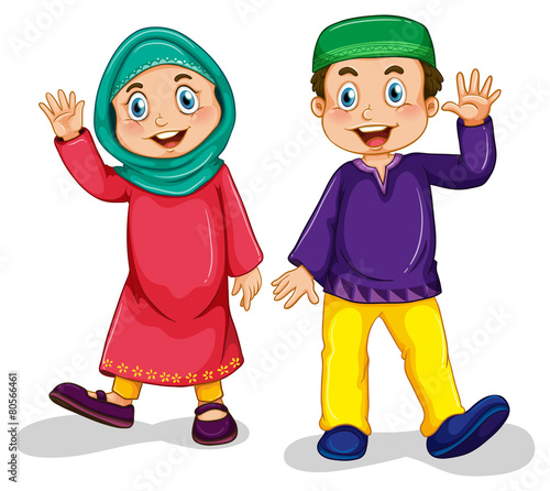 Muslim boy and girl