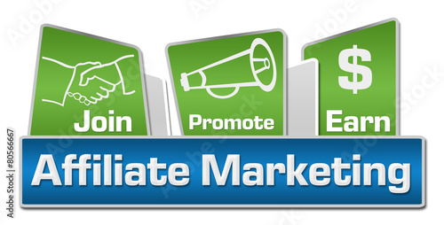 Bild auf Leinwand Affiliate Marketing Blue Green Rounded Squares