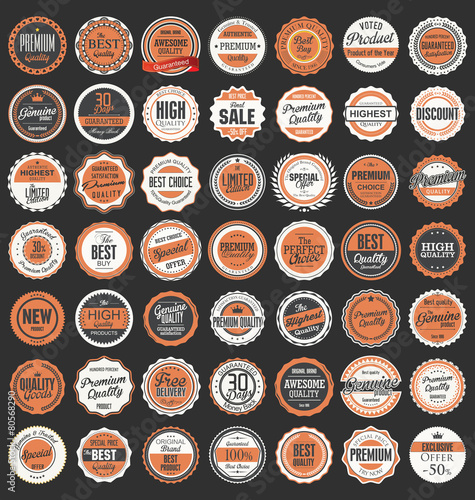 Premium, quality retro vintage labels collection