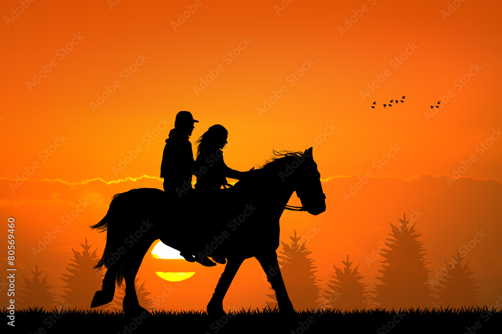 couple on horseback couple on horseback