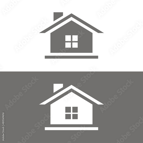 Icono casa ventana BN
